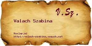 Valach Szabina névjegykártya